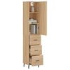 vidaXL Highboard sonoma eik 34,5x34x180 cm konstruert tre