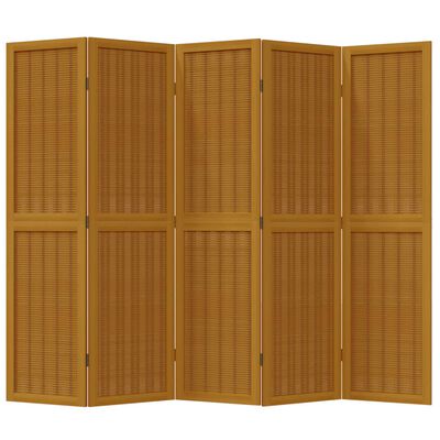 vidaXL Romdeler 5 paneler brun heltre keisertre