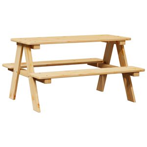 vidaXL Barnebord med benker IRUN 90x79,5x50 cm massivt tre