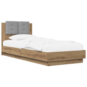 vidaXL Sengestamme med hodegatt Artisan eik 80 x 200 cm Konstruert tre