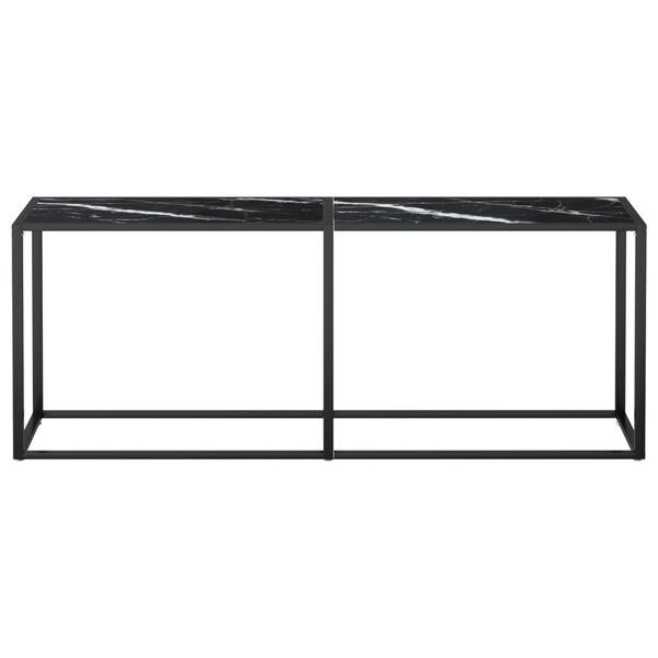 vidaXL Konsollbord svart marmor 200x35x75,5 cm herdet glass