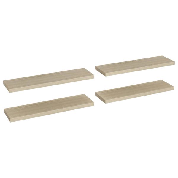 vidaXL Flytende vegghyller 4 stk eik 90x23,5x3,8 cm MDF