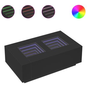 vidaXL Salongbord med Infinity LED svart 116x69x40 cm