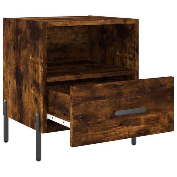 vidaXL Nattbord r&oslash;kt eik 40x35x47,5 cm konstruert tre