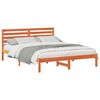 vidaXL Sengestamme med hodegjerde Vokset Brun 160 x 200 cm Massiv furu