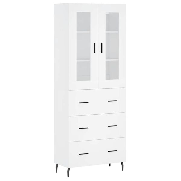 vidaXL Highboard hvit 69,5x34x180 cm konstruert tre
