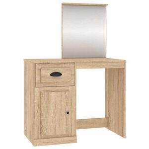 vidaXL Sminkebord med speil sonoma eik 90x50x132,5 cm konstruert tre