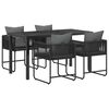 vidaXL Hage Spisegruppe 5 stk. Svart og Anthracite polyrotting