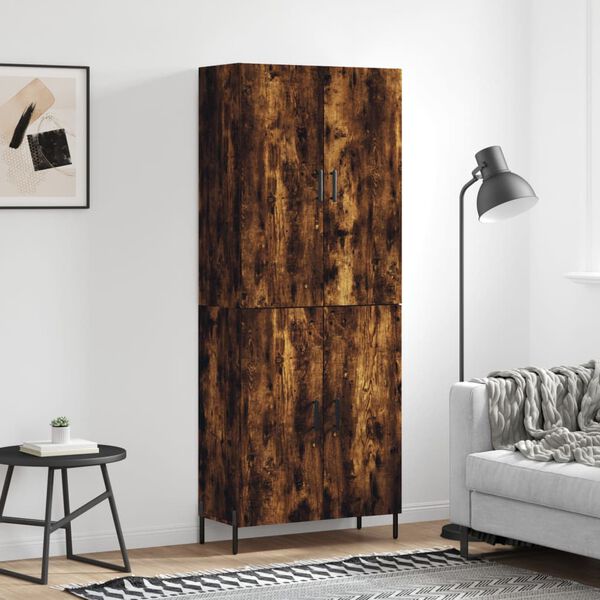 vidaXL Highboard r&oslash;kt eik 69,5x34x180 cm konstruert tre