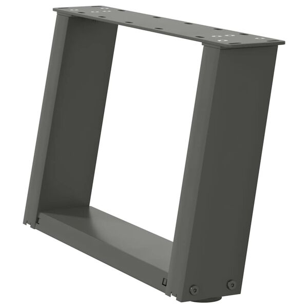 vidaXL Salongbordben U-formet 2 stk antrasitt 40x(30-31) cm st&aring;l