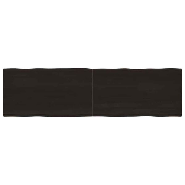 vidaXL Bordplate m&oslash;rkebrun 220x60x(2-4)cm behandlet heltre naturlig