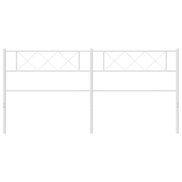 vidaXL Utskiftbar sengegavl i metall hvit 180 cm