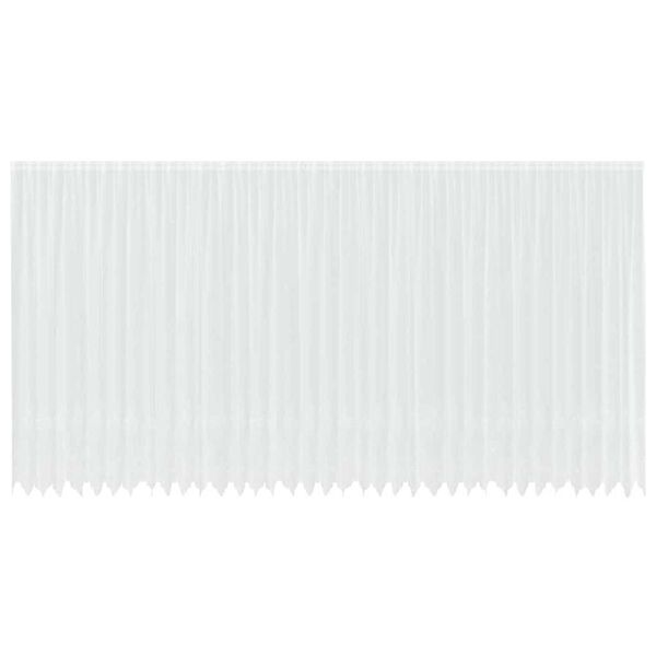 vidaXL Blondegardin med gardiner Blomster Hvit 280 x 900 cm Polyester