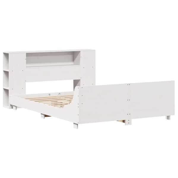 vidaXL Sengeramme uten madrass hvit 120x190 cm heltre furu