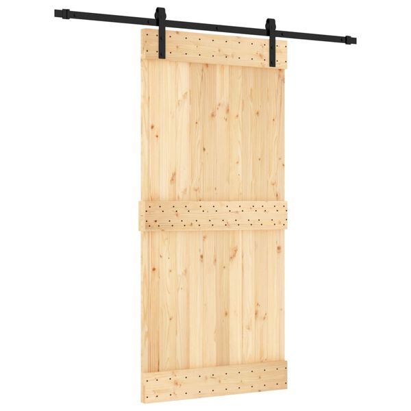 vidaXL Skyvedør med monteringstilbehør 95x210 cm heltre furu