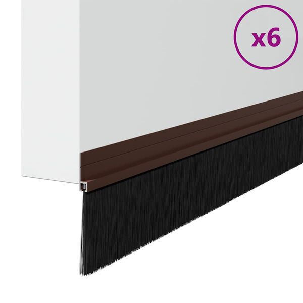 vidaXL Selvh&auml;ftende d&oslash;rb&oslash;rstetninger 6 pcs Brun 100 cm