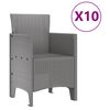 vidaXL Hage Spisegruppe 11 pcs Lysegrå Polypropen