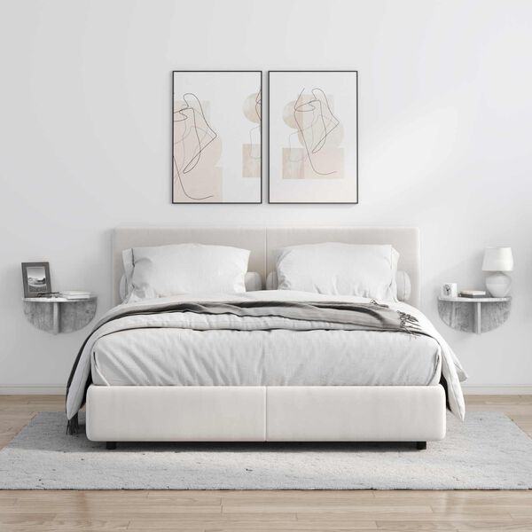 vidaXL Vegghylle Veggmontert Betonggr&aring; 38 x 19 x 19 cm Konstruert tre