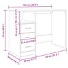 vidaXL Skrivebord med skuffer svart eik 102x50x76 cm konstruert tre