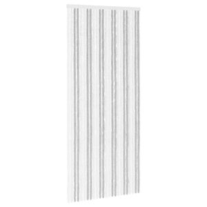 vidaXL Insektgardin Chenille Lys Gr&aring; og Hvit 100 x 230 cm 100% PP