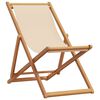 vidaXL Sammenleggbare strandstoler 2 stk beige stoff og heltre