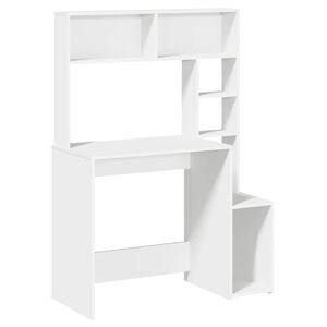 vidaXL Skrivebord med hyller hvit 100x45x140 cm konstruert tre