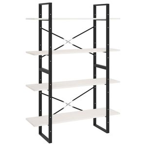 vidaXL Bokhylle 4 niv&aring;er hvit 100x30x140 cm heltre furu