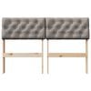 vidaXL Polstret sengegavl Gr&aring;brun 120 cm Massiv furu