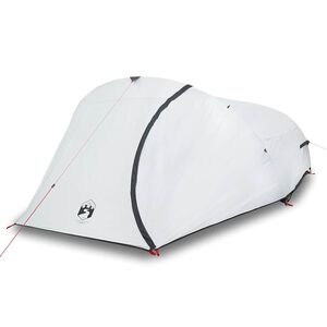 vidaXL Kuppeltelt for camping 4 personer hvit blendingsstoff vanntett