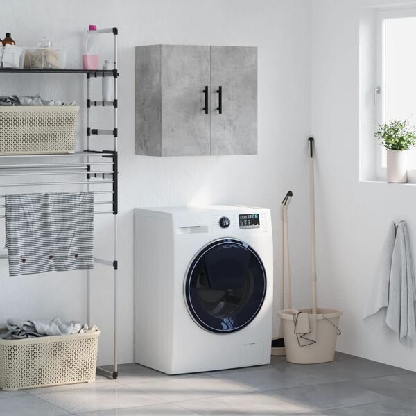 vidaXL Veggskap betonggr&aring; 60x31x60 cm konstruert tre