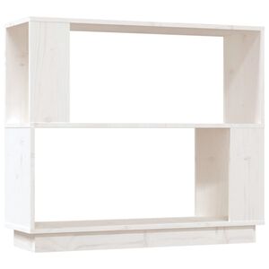 vidaXL Bokhylle/romdeler hvit 80x25x70 cm heltre furu