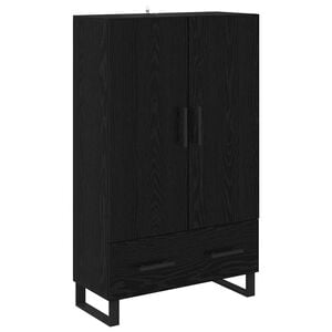 vidaXL H&oslash;yskap Svart Eik 69,5 x 30 x 115 cm Konstruert tre