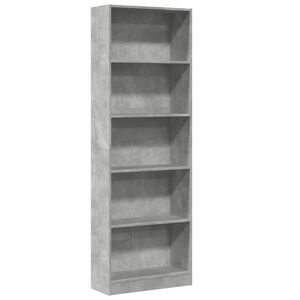 vidaXL Bokhylle betonggr&aring; 60x24x176 cm konstruert tre