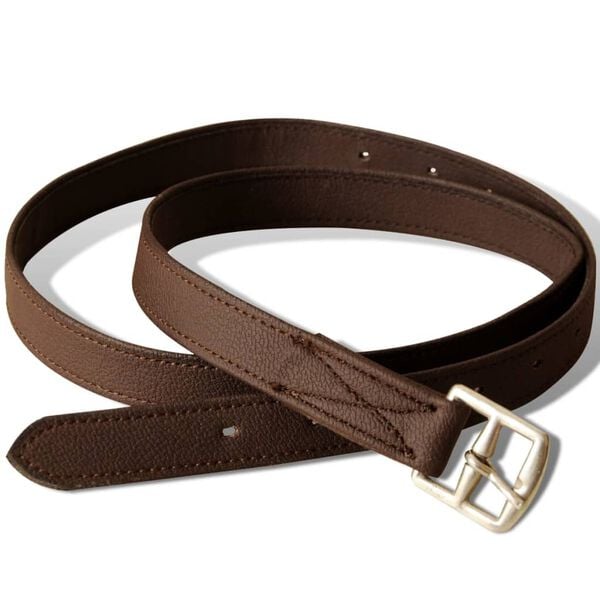 Hestesal sett 14 cm, ekte l&aelig;r, brun, st&oslash;rrelse 16&rdquo;