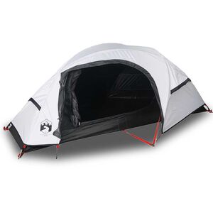 vidaXL Kuppeltelt for camping 1 person hvit blendingsstoff vanntett