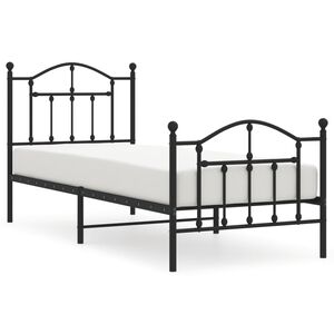 vidaXL Sengeramme i metall med hode- og fotgavl svart 80x200 cm