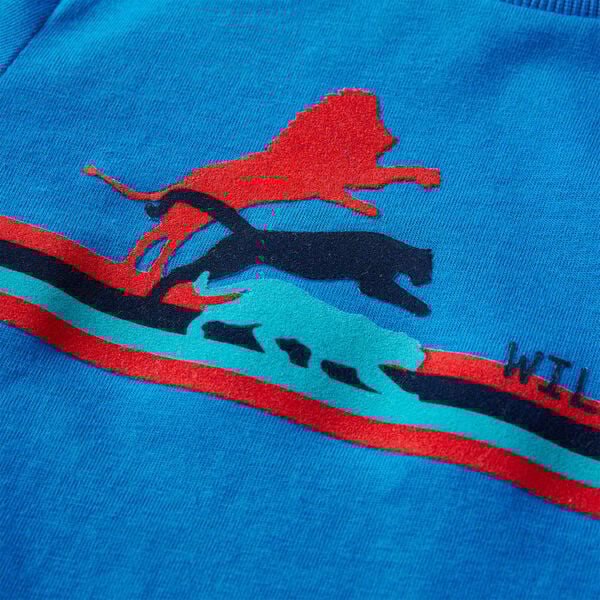 T-skjorte for barn med lange ermer koboltbl&aring; 140