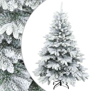 vidaXL Kunstig svingbar juletre med sn&oslash;dekk med stativ Hvit 120 cm