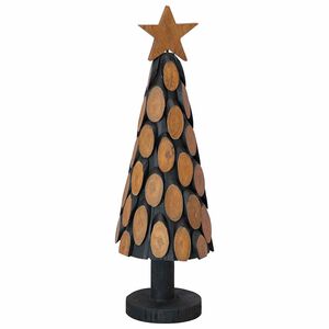 vidaXL Juletre med stativ Brun 61 cm Heltre teak
