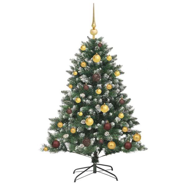 vidaXL Kunstig juletre med 150 LED grønn 120 cm PVC og plast og stål