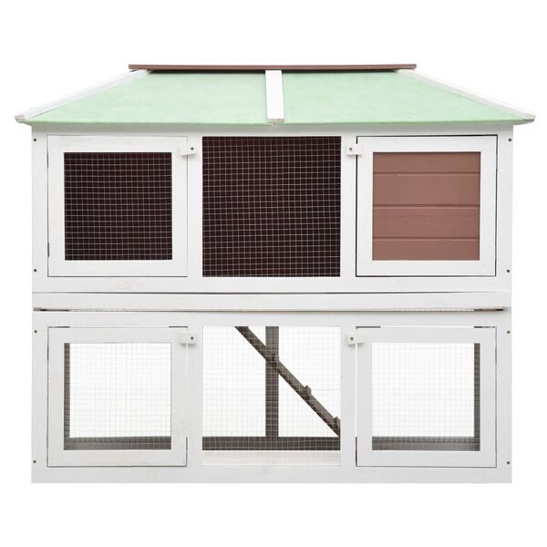 vidaXL Dyr- og kaninbur med 2 etasjer brun tre