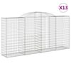 vidaXL Gabionkurver buede 13 stk 300x50x140/160 cm galvanisert jern