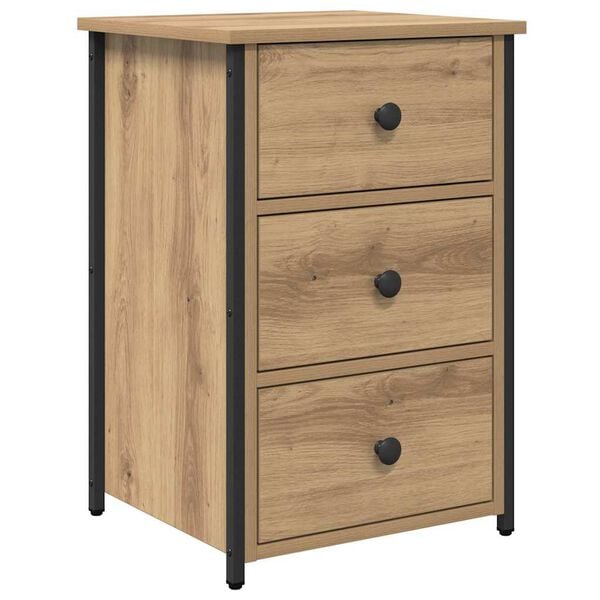 vidaXL Nattbordskap med skuff Brun 40 x 36 x 60 cm Massiv Reclaim Tre