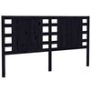 vidaXL Sengegavl svart 141x4x100 cm heltre furu