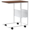 vidaXL Sidebord med hjul hvit 55x36x63,5 cm konstruert tre