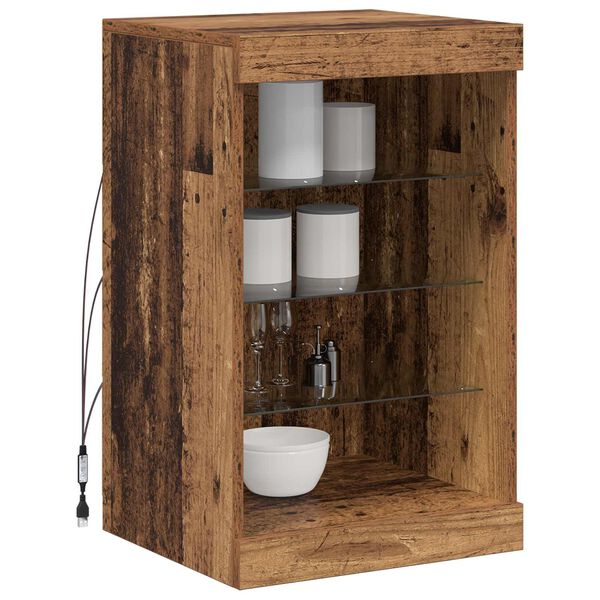 vidaXL LED sideboard Gammelt tre 41 x 37 x 67 cm Konstruert tre