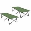 vidaXL Sammenleggbar camping seng 2 stk. gr&oslash;nn 206 x 76 x 74 cm