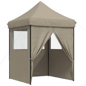 vidaXL Partytelt 200 x 200 x 306 cm Gr&aring;brun Oxford Stoff