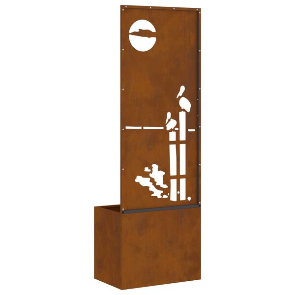 vidaXL Hagekrukke med Dekorativ Panelet Rusten 50 x 140 cm