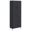 vidaXL Skapsett 2 pcs Svart Konstruert tre